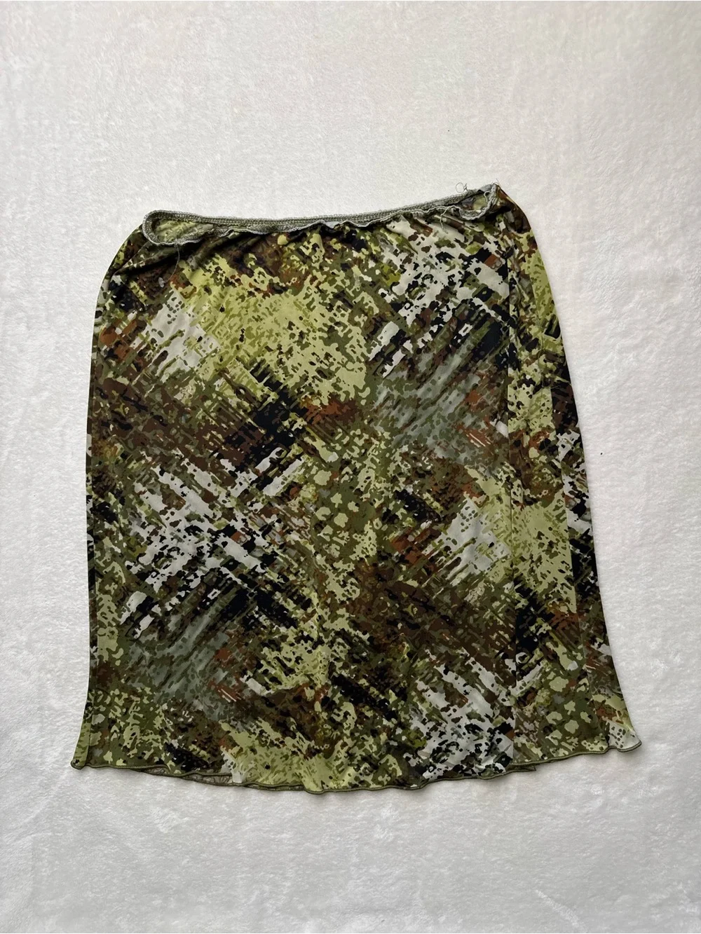 Y2k Green Camo-Print Women's Skirt